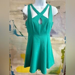 Halston Heritage Green Flare dress /Size 0